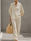 Plus Size Friendly Women's Waffle Two-Piece Set
