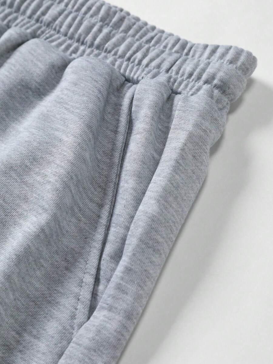 Men's Frayed Hem Straight Leg Athletic Shorts, Distressed Waist With Drawstring Design, Casual Style, Smooth Fabric, Light Gray, Suitable For Gym And Sports Activities