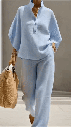 Plus Size Friendly Women's Waffle Two-Piece Set