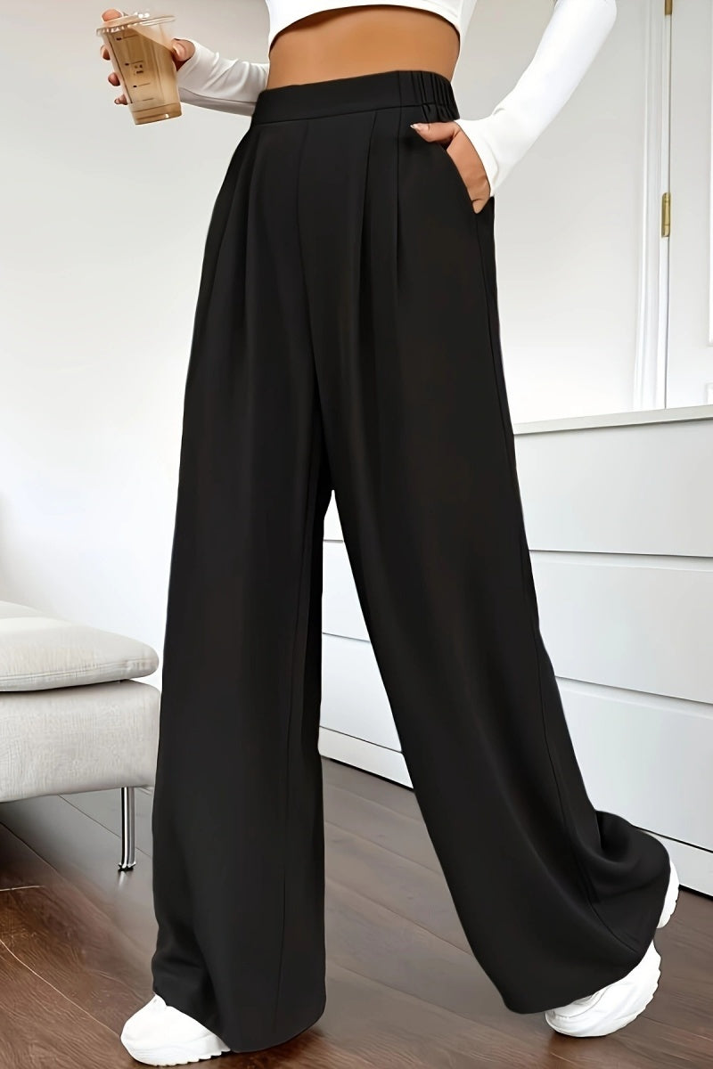 ⏰ LAST DAY SAVE 50%🔥Women's casual loose wide-leg pants, high-waisted straight-leg trousers with excellent drape.