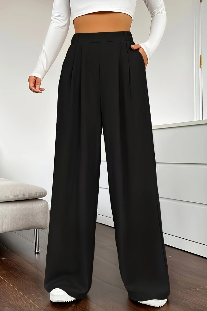 ⏰ LAST DAY SAVE 50%🔥Women's casual loose wide-leg pants, high-waisted straight-leg trousers with excellent drape.