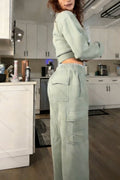 Women's workwear casual sports suit new style high-waisted slimming straight-leg wide-leg loose fit