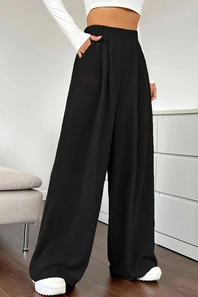 ⏰ LAST DAY SAVE 50%🔥Women's casual loose wide-leg pants, high-waisted straight-leg trousers with excellent drape.