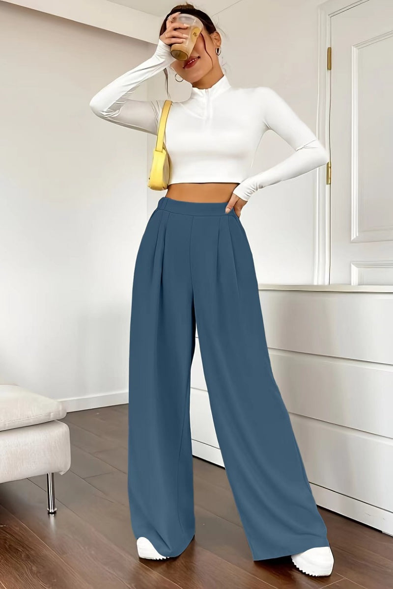 ⏰ LAST DAY SAVE 50%🔥Women's casual loose wide-leg pants, high-waisted straight-leg trousers with excellent drape.