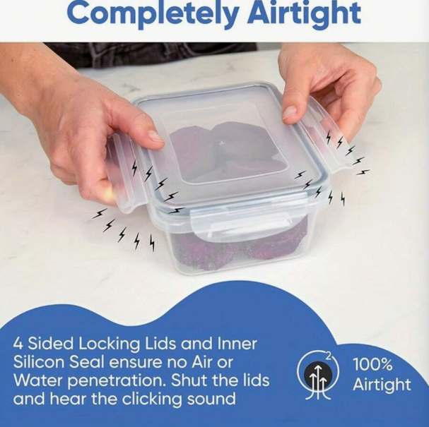 12 Pack Food Storage Containers With Airtight Lids, Meal Prep Containers, Lunch Office Meal For Freezer And Dishwasher.
