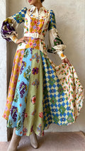 🔥Hot sale🔥Women's Retro Art Print Shirt Dress