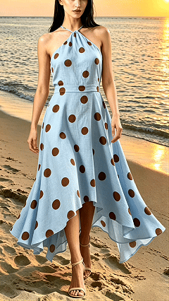 Women's Polka-Dot Halter Dress