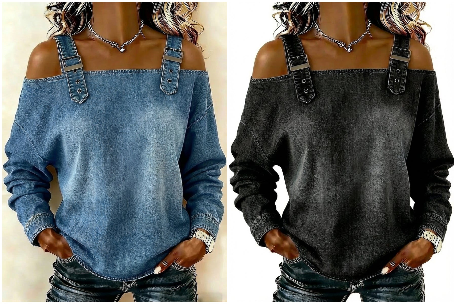 Women's sleeveless denim shirt