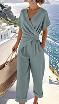 Women's  Wrap-Waist Cotton-Blend Two-Piece Set