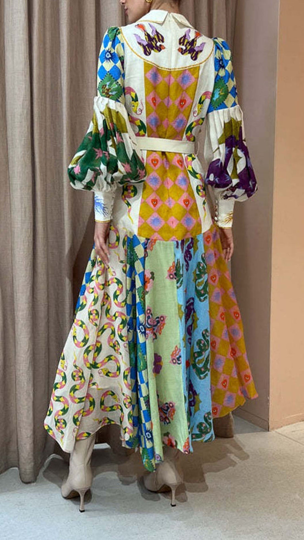 🔥Hot sale🔥Women's Retro Art Print Shirt Dress