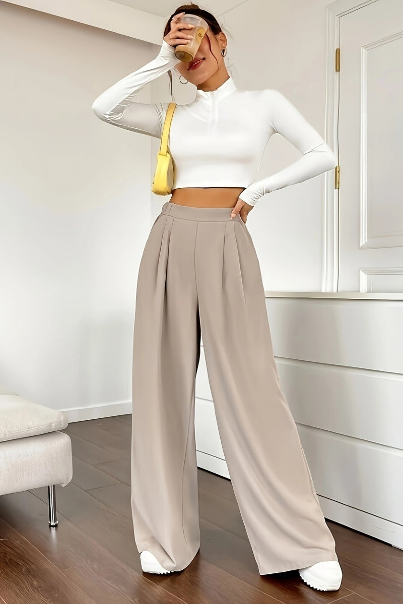 ⏰ LAST DAY SAVE 50%🔥Women's casual loose wide-leg pants, high-waisted straight-leg trousers with excellent drape.