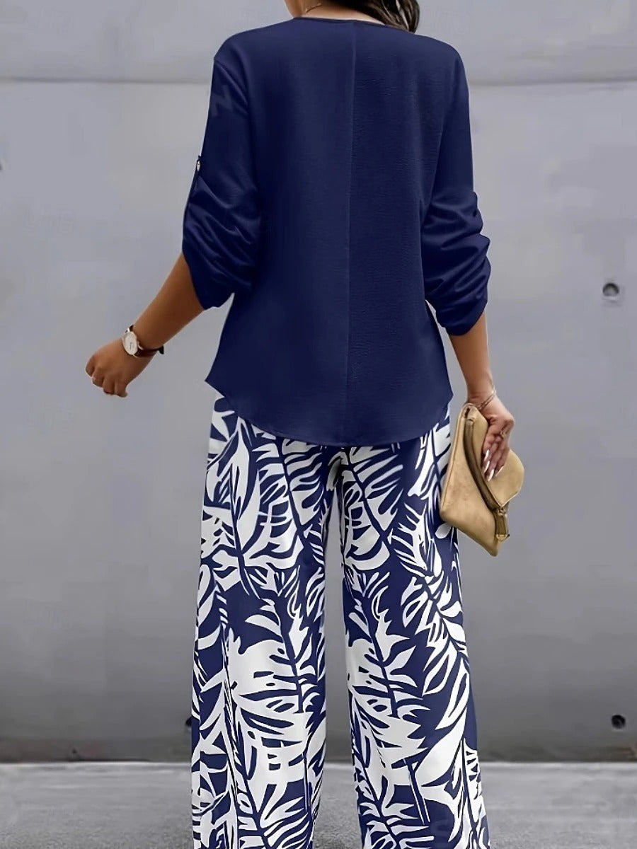 ⏰ LAST DAY SAVE 50%🔥Women's Fashion Streetwear Pants Sets Bolero Top Long Sleeve V Neck