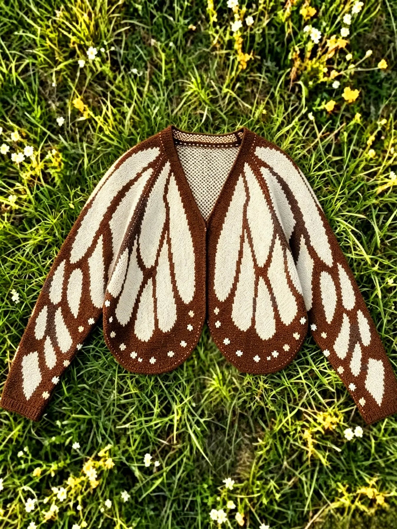 Women's Trendy Butterfly Wings KnitCardigan, Front Open V Neck, Bat Sleeve ShortDesign, Casual Fashion Knitwear Knit Coat forVacation Parties