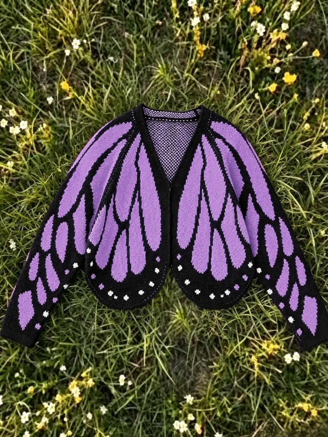 Women's Trendy Butterfly Wings KnitCardigan, Front Open V Neck, Bat Sleeve ShortDesign, Casual Fashion Knitwear Knit Coat forVacation Parties