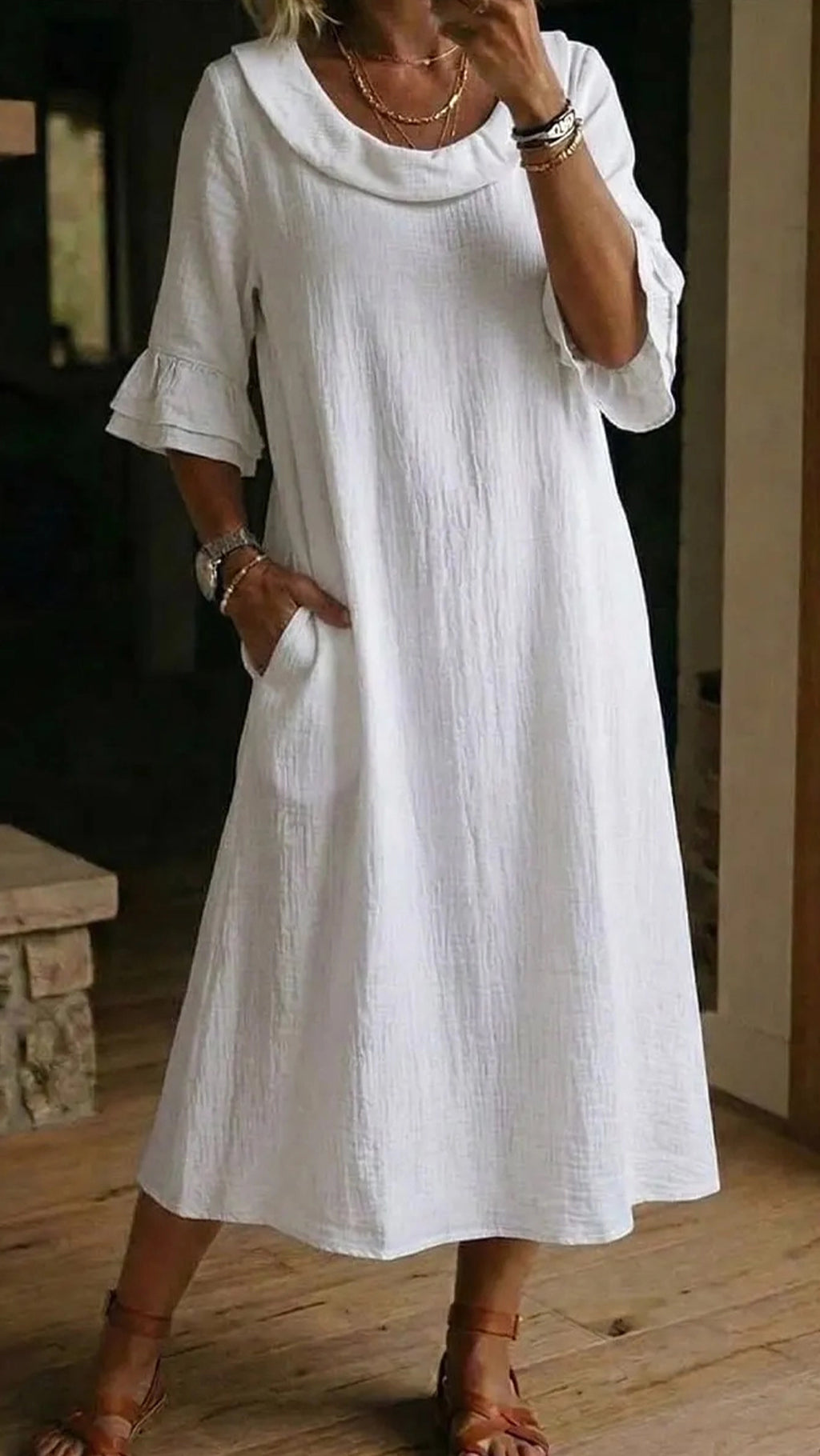 New Arrivals🔥Women's Neck Ruffle Casual Dress