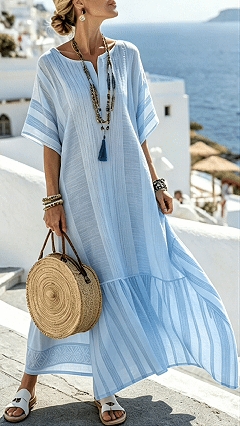 Women's Digitally Printed V-Neck Midi Dress with Half Sleeves