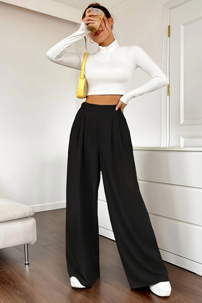 ⏰ LAST DAY SAVE 50%🔥Women's casual loose wide-leg pants, high-waisted straight-leg trousers with excellent drape.